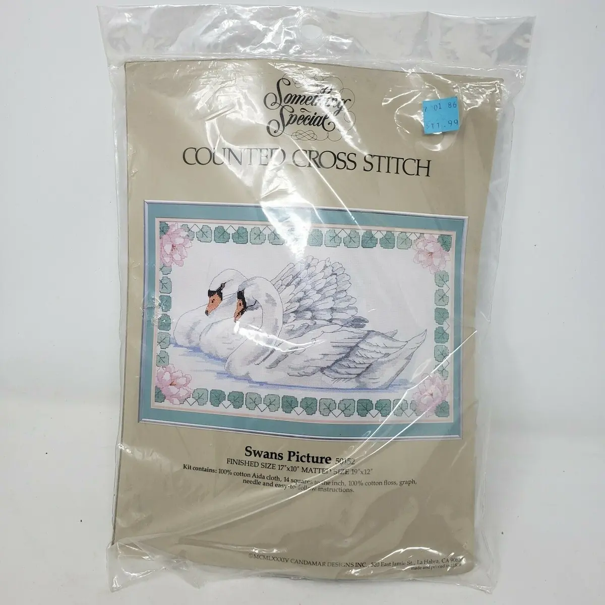Something Special Counted Cross Stitch Kit Swans Picture 50152 Vintage Nos 1984 1