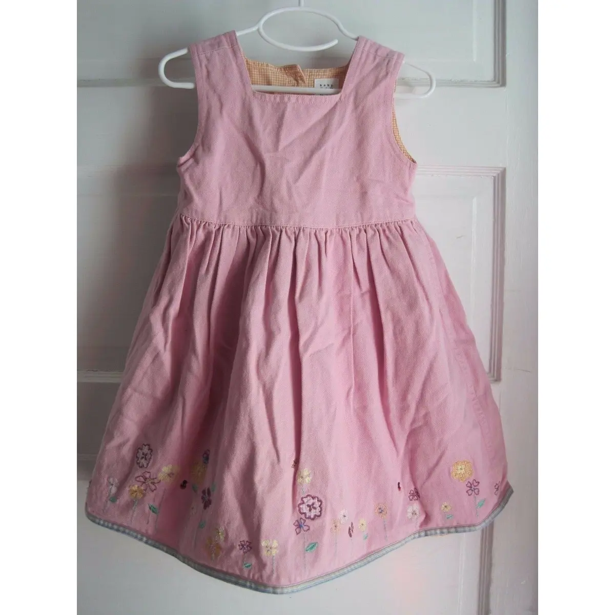 Baby Gap Kids Embroidered 100% Cotton Weighted Denim Dress & Bloomers Girls 4Xl 1