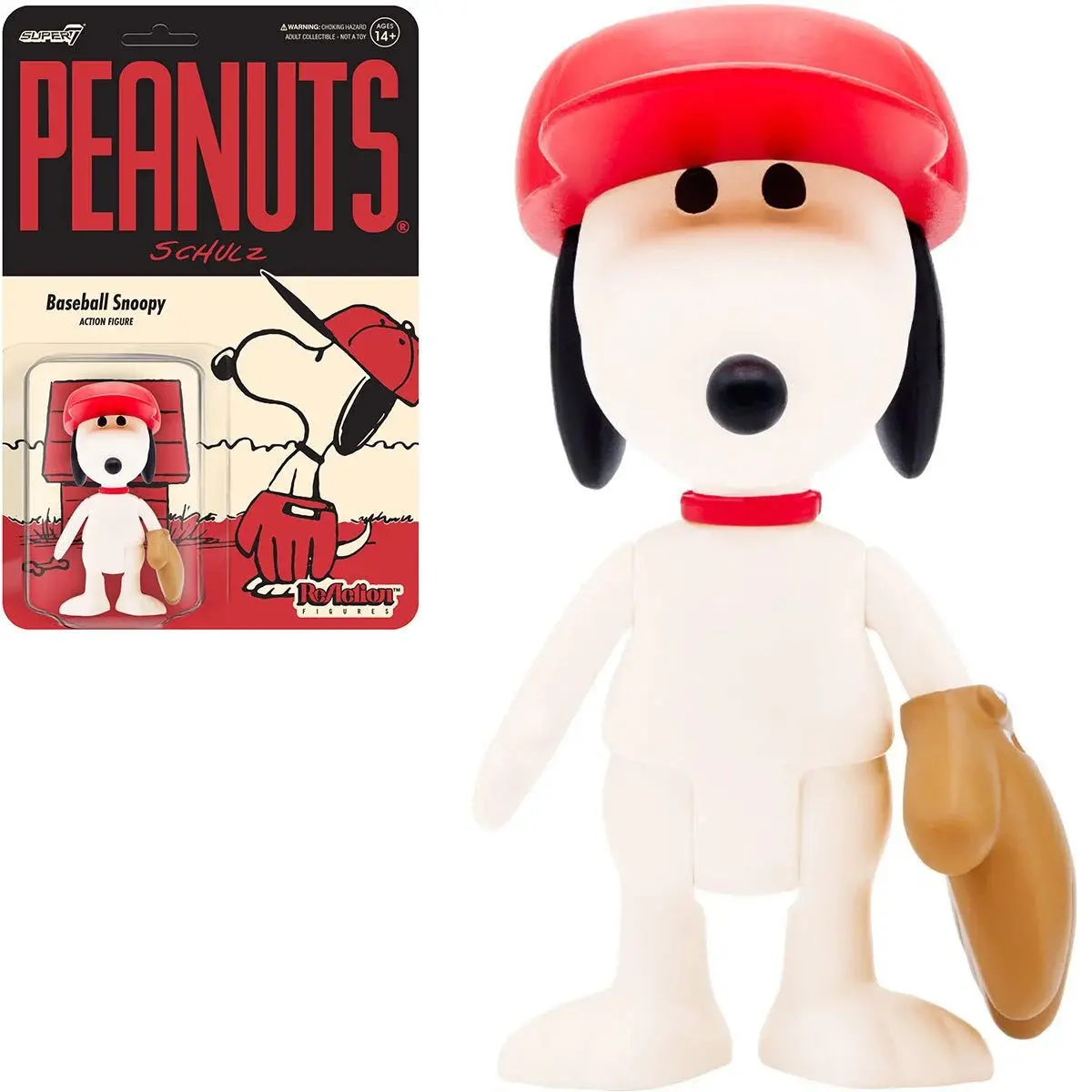 Super7 Reaction Figures - Peanuts - Baseball Snoopy Action Figure (81714) Low Stock 1