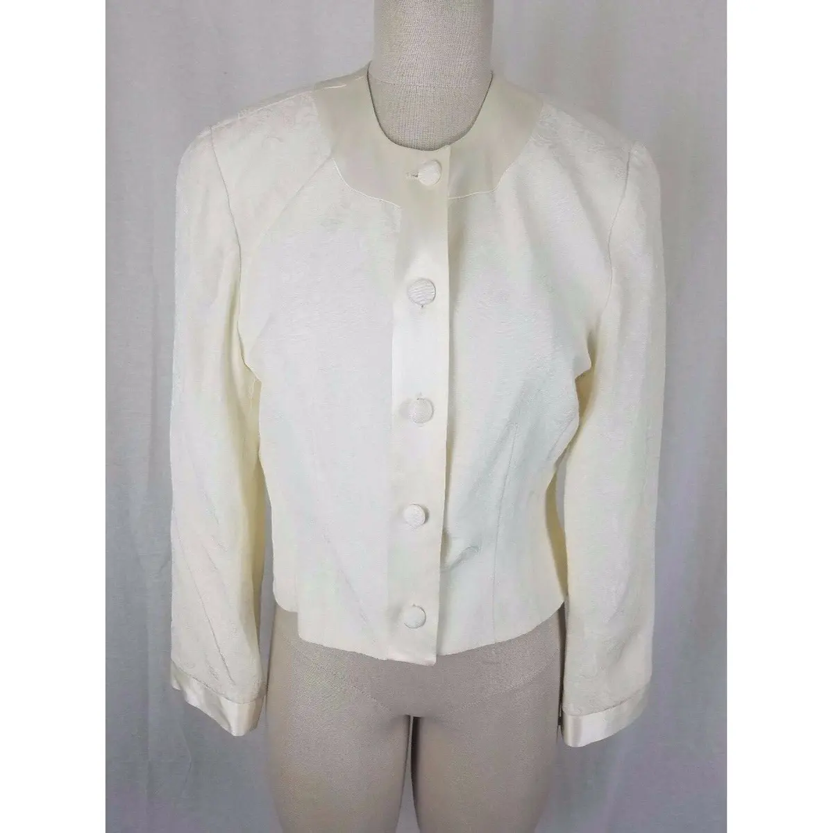 Vintage Designer Andrew Harvey Cropped Jacket Tapestry Brocade Womens 8 Usa 1