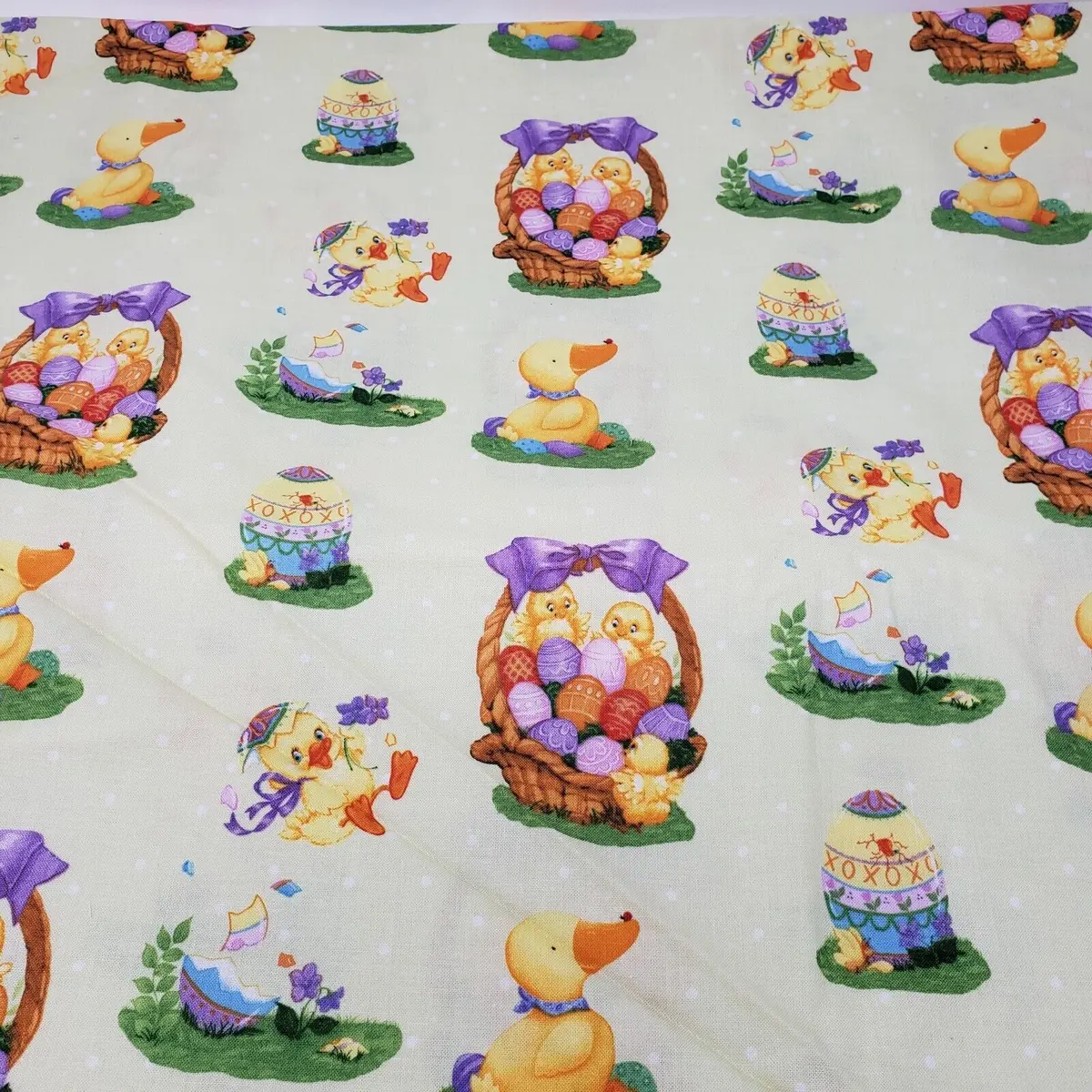Easter Fun Chicks Eggs Free Spirit Westminster Hallmark Fabric 3.75 Yards Hm58 1
