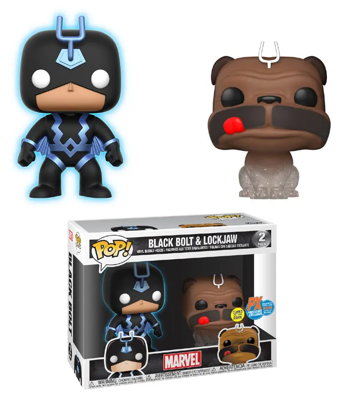 Funko Pop! Marvel - Black Bolt & Lockjaw (Gitd) Px Sdcc 2018 Vinyl Figures 2-Pack (30262) 1