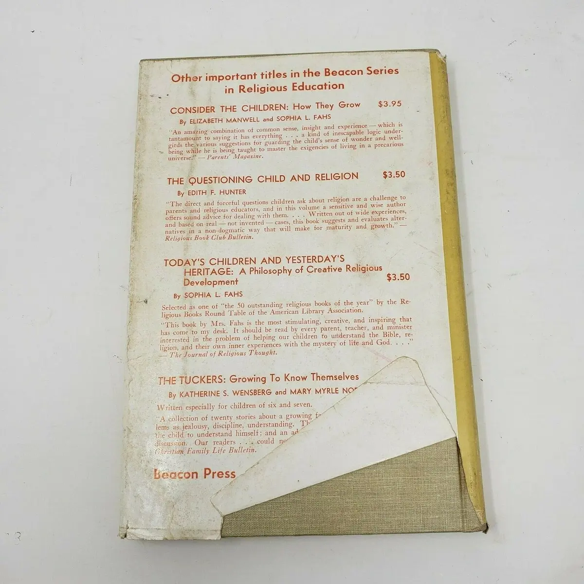 From Long Ago And Many Lands Sophia L. Fahs Hc Dj Children's Book Christian 2