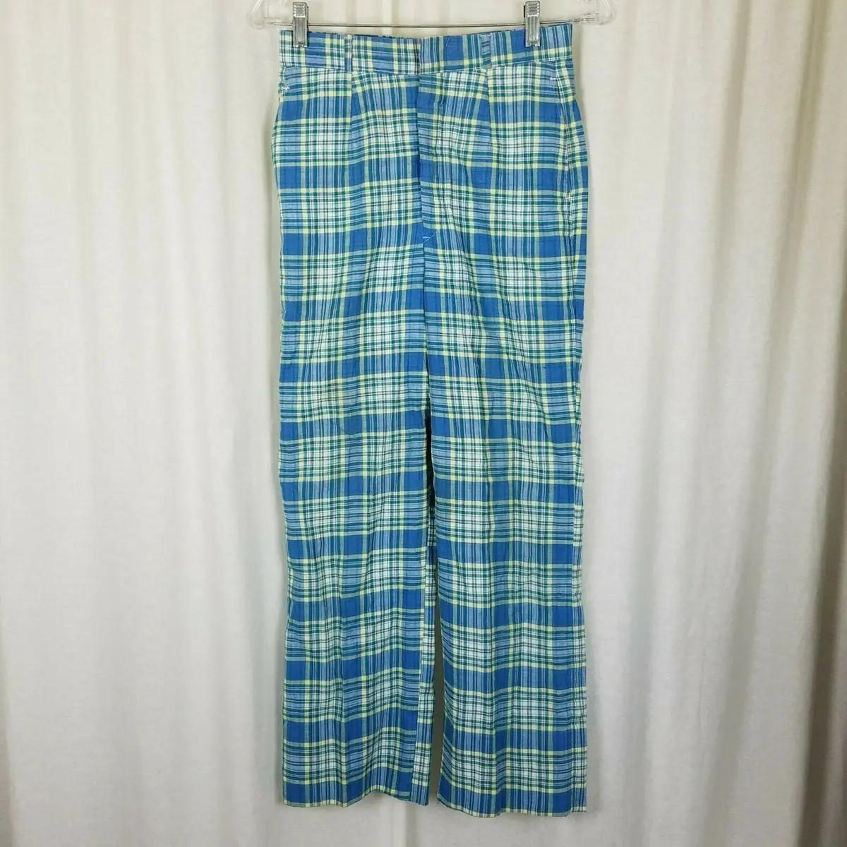 Vintage Lady Halrin Indian Bleeding Madras Plaid Slacks Pants Womens 26 Xs India 1