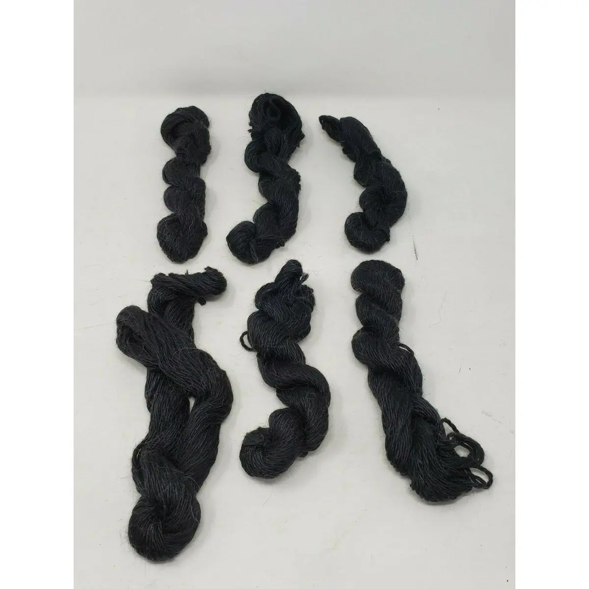 Fleece Artist Hand Dyed Spun Yarn 1 Oz Skeins Hanks Soft Wool Lot Of 6 Black 1