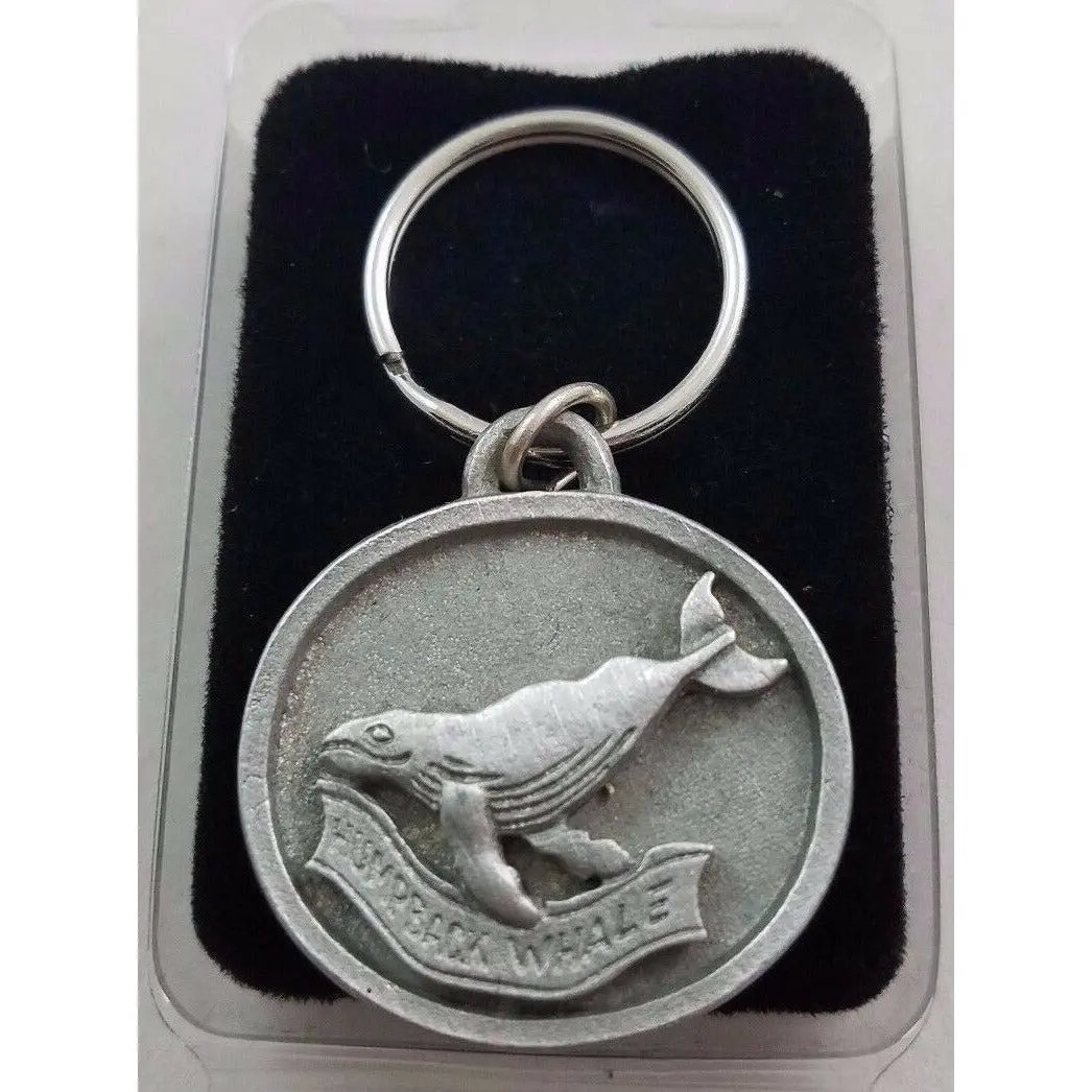 Humpback Whale Pewter Keyring Keychain Fob Maine Souvenir Metal Car Keys Ocean 1