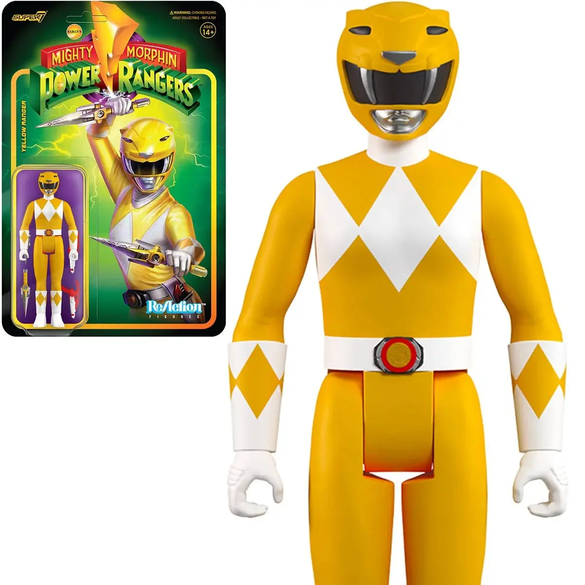 Super7 Reaction Figures - Mighty Morphin Power Rangers - Yellow Ranger Action Figure (81420) Low Stock 1