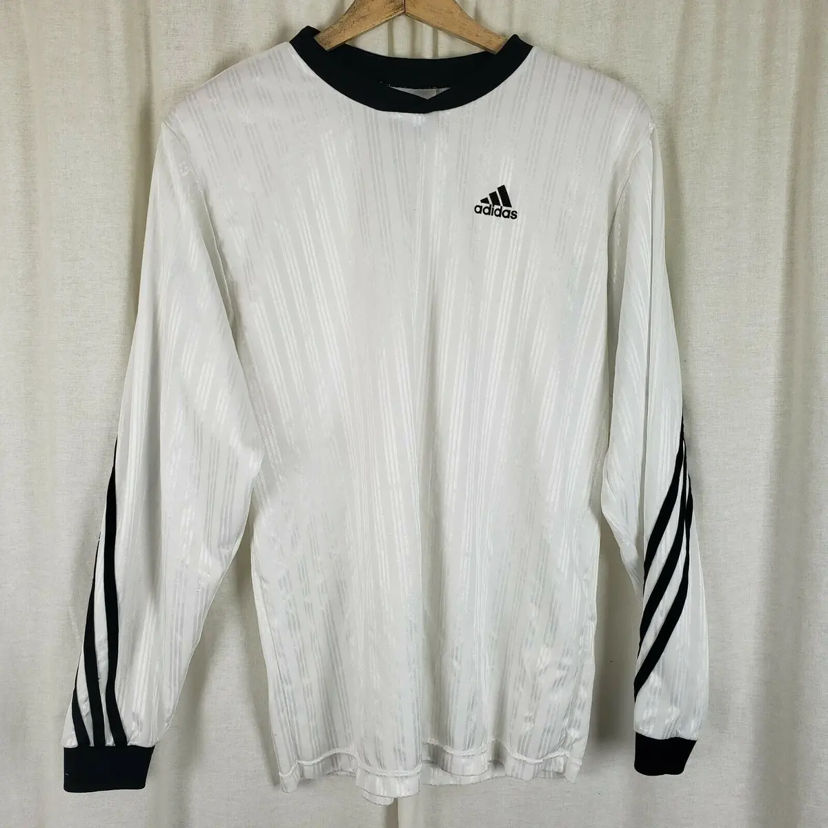 Vintage Adidas Long Sleeve Jersey Mens Xl Three Stripe Elastic Cuffs Contrast 1