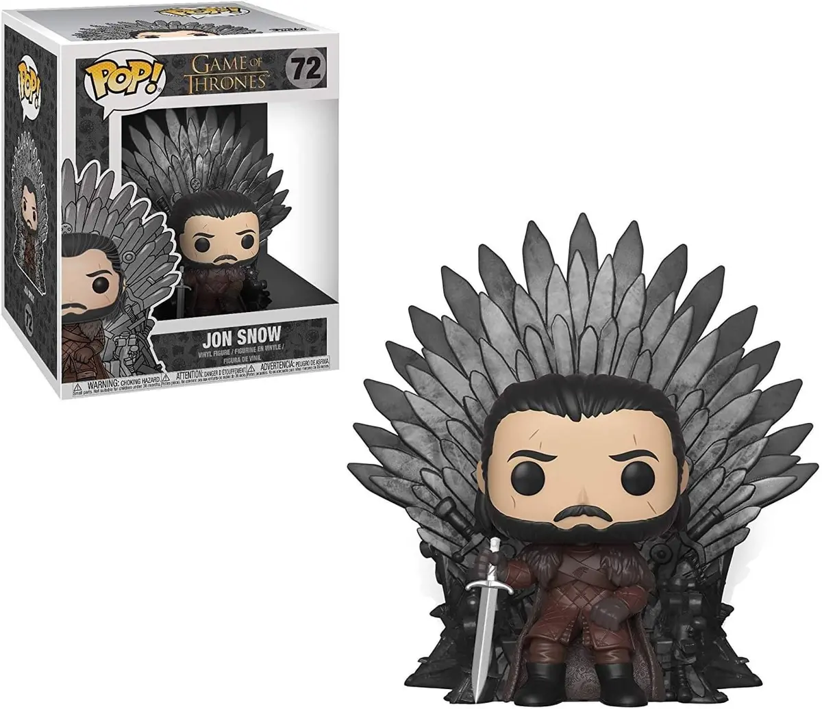 Funko Pop! Television 72 - Deluxe - Game Of Thrones - Jon Snow Vinyl Figure On The Iron Throne 37791 Low Stock 1