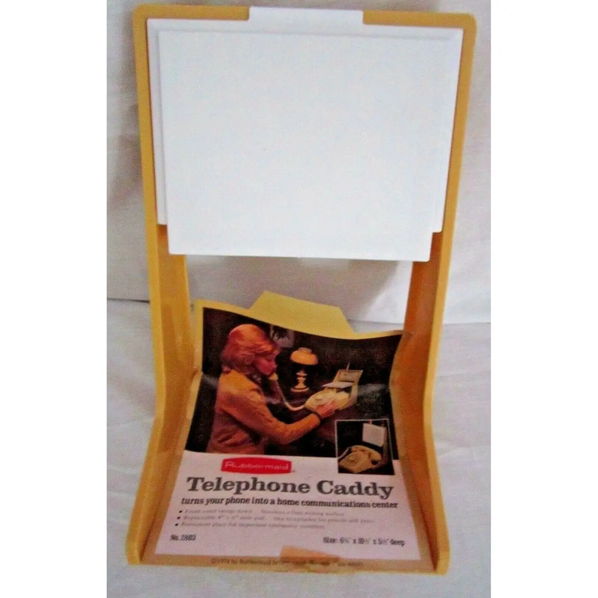 Vintage Rubbermaid Telephone Caddy Rotary Phone Plastic Case 70S Harvest Nos 1