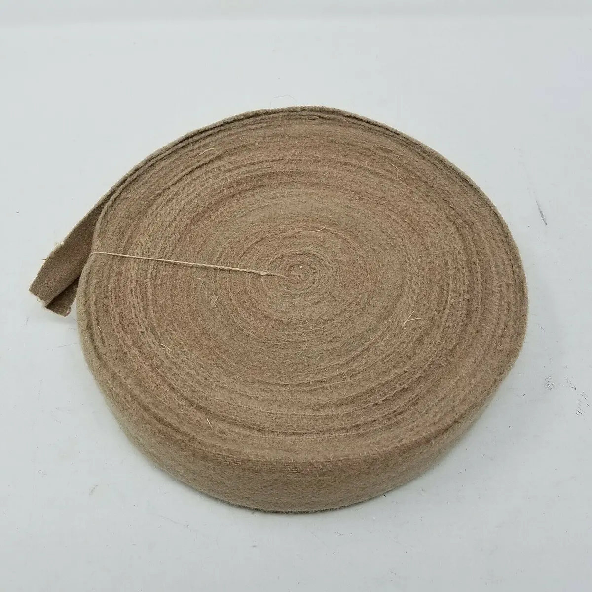 Rug Braiding Brick Red Roving Soft Wool Strips Fabric Ribbon Binding 1 Roll Tan 1