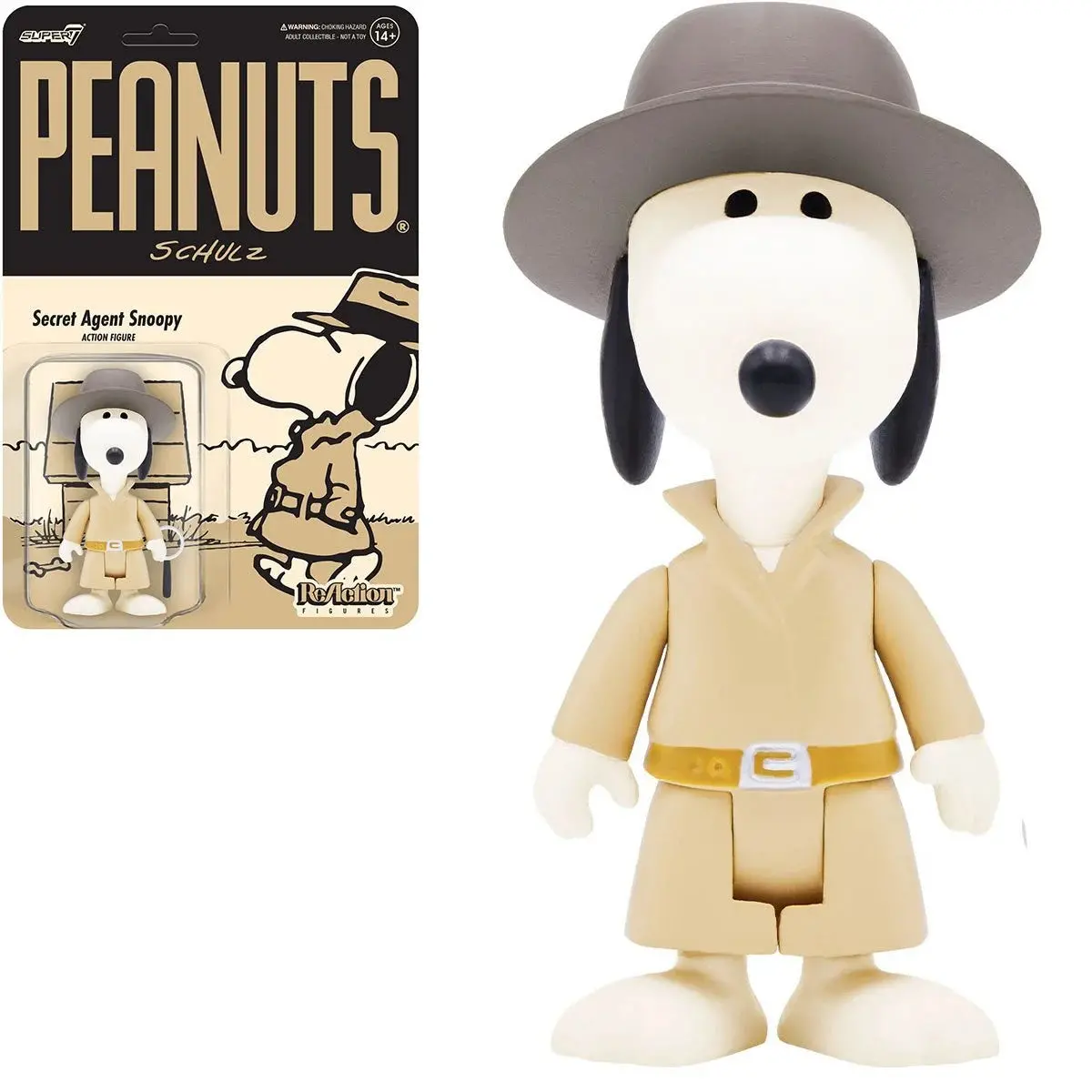 Super7 Reaction Figures - Peanuts - Secret Agent Snoopy Action Figure (81712) 1