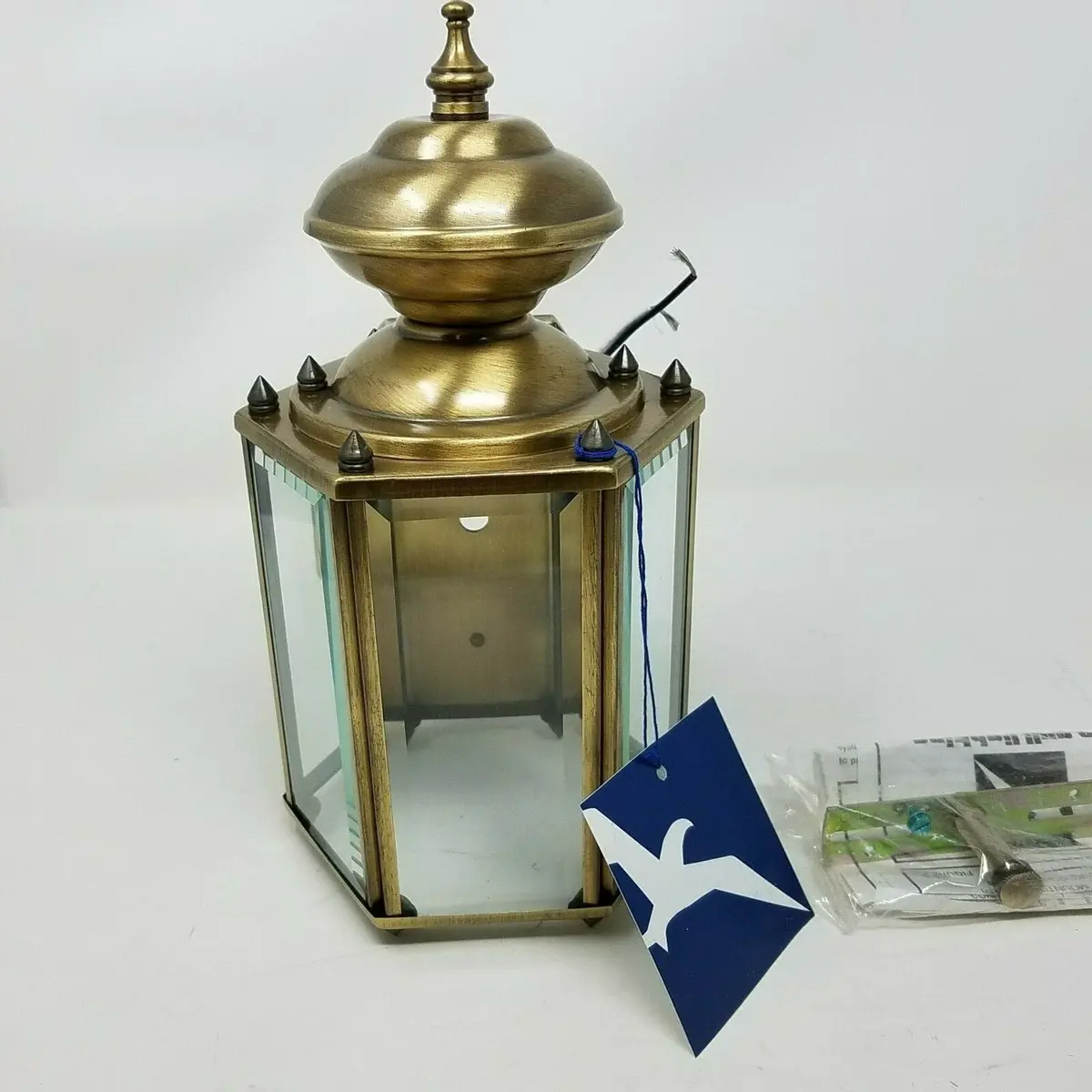 Sea Gull Lighting Outdoor Wall Lantern 8507-01 Antique Finish Solid Brass Bevel 1