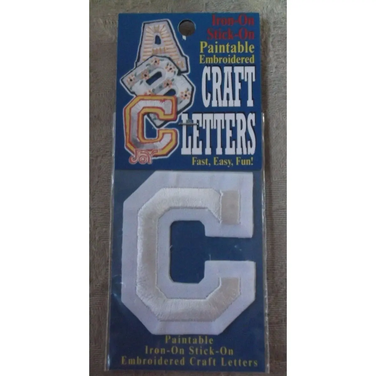 Letter C Iron Stick On Paintable Embroidered Craft Letters Joy S.A. Usa 2" Tall 1