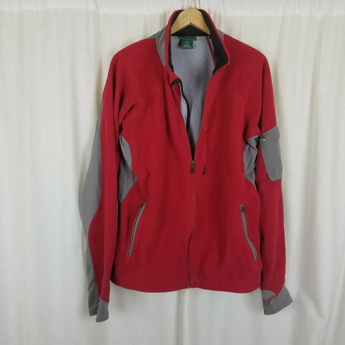 Vintage Ll Bean Fleece Warm Up Windbreaker Jacket Mens Lt Tall Full Zip Contrast 1
