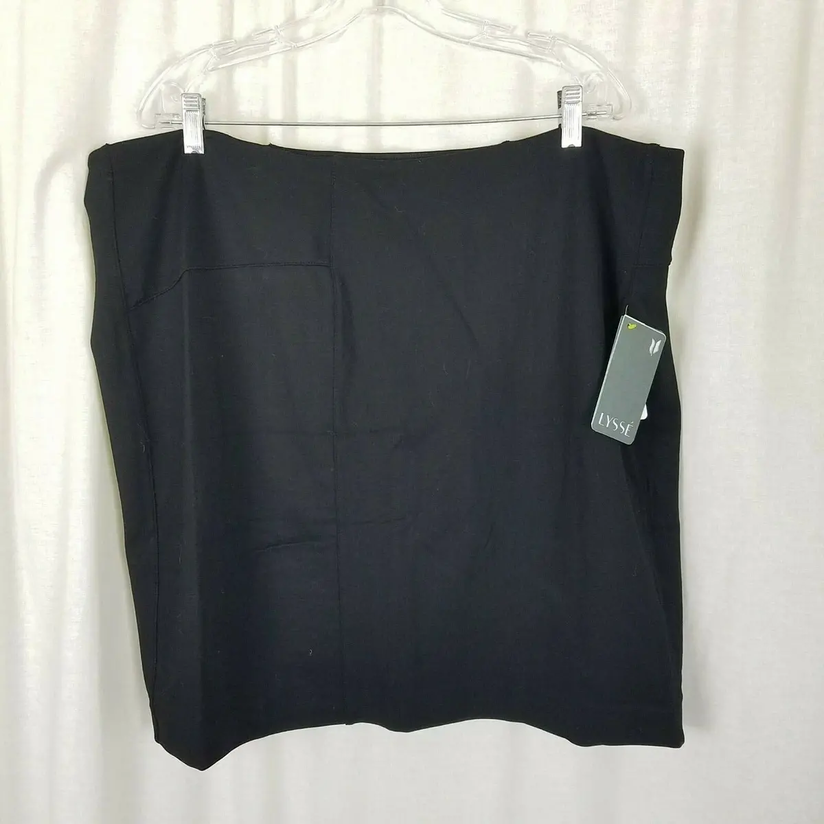 Lysse Perfect High Waist Skirt Plus Size Womens 3X Black Tailored Pencil Pull On 1