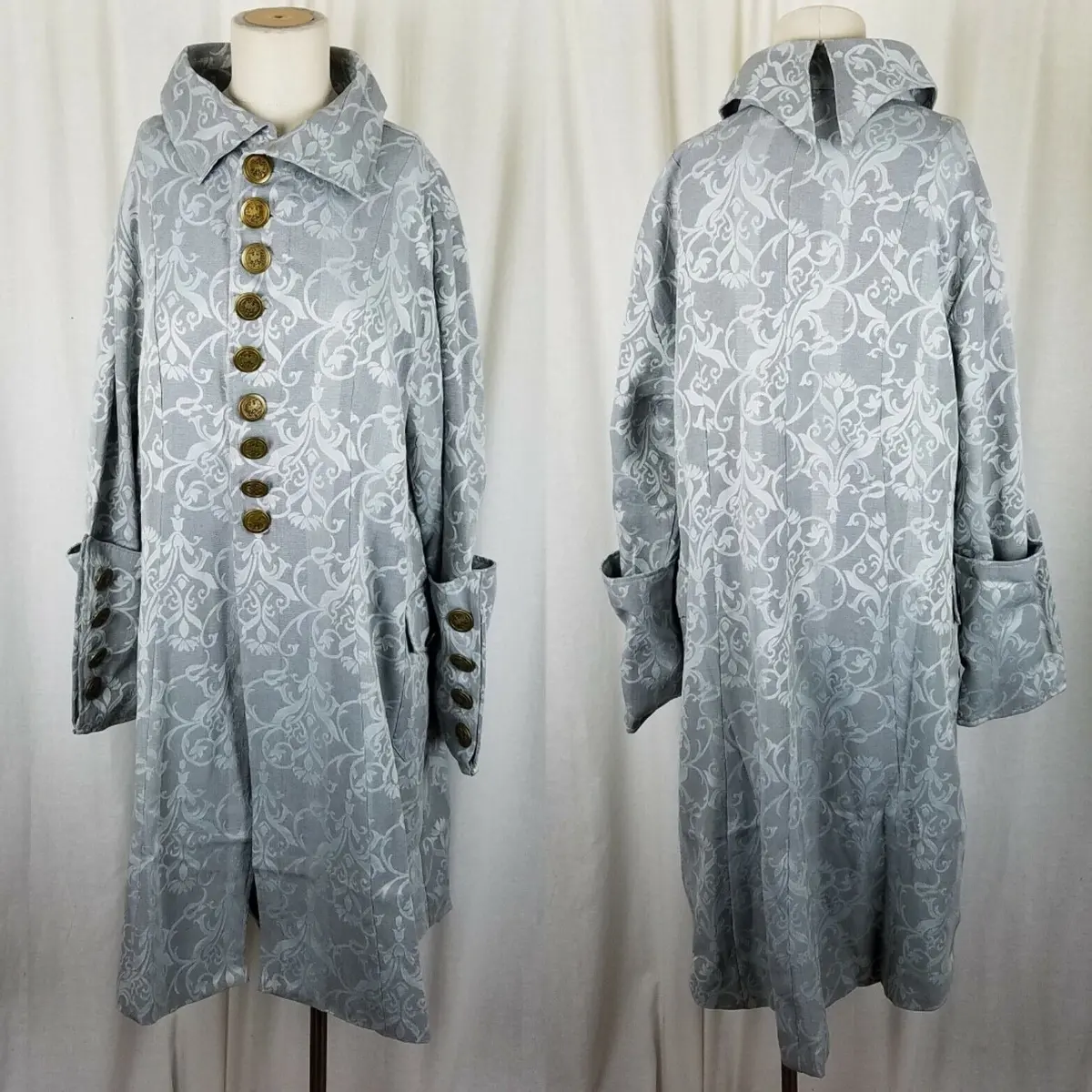 Funhouse Nyc Gothic Steampunk Scroll Military Swing Coat Womens M Rocker Pirate 1