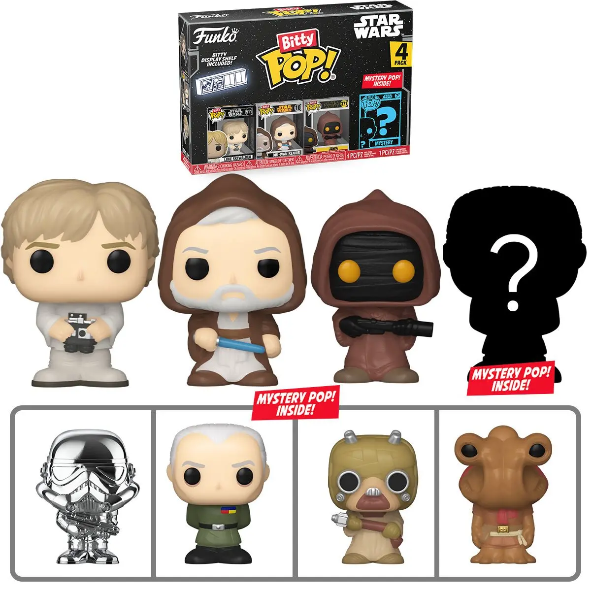 Funko Bitty Pop! Star Wars (Luke Skywalker) 4-Pack Vinyl Figures (71511) 1