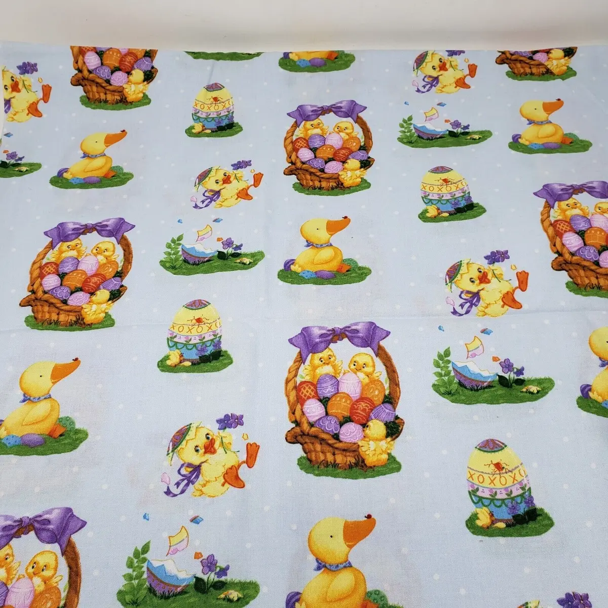 Easter Fun Chicks Eggs Free Spirit Westminster Hallmark Fabric 3.75 Yards Hm58 1