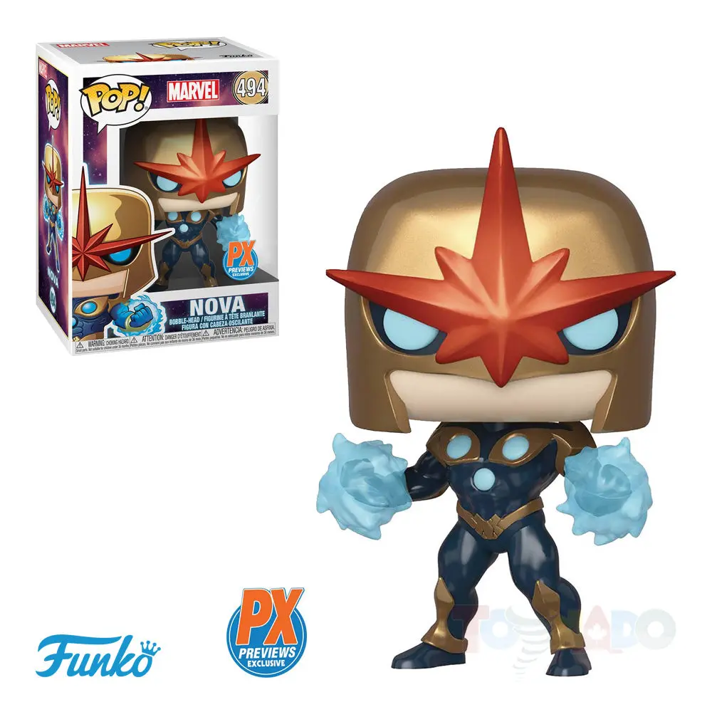 Funko Pop! Marvel #494 - Nova Prime (Metallic) Px Previews Exclusive Vinyl Figure (40171) Low Stock 1