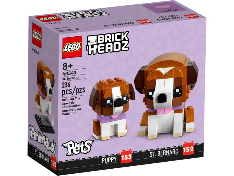 Lego Brickheadz: Pets - Puppy And St. Bernard Retired Building Toy (40543) Low Stock 1