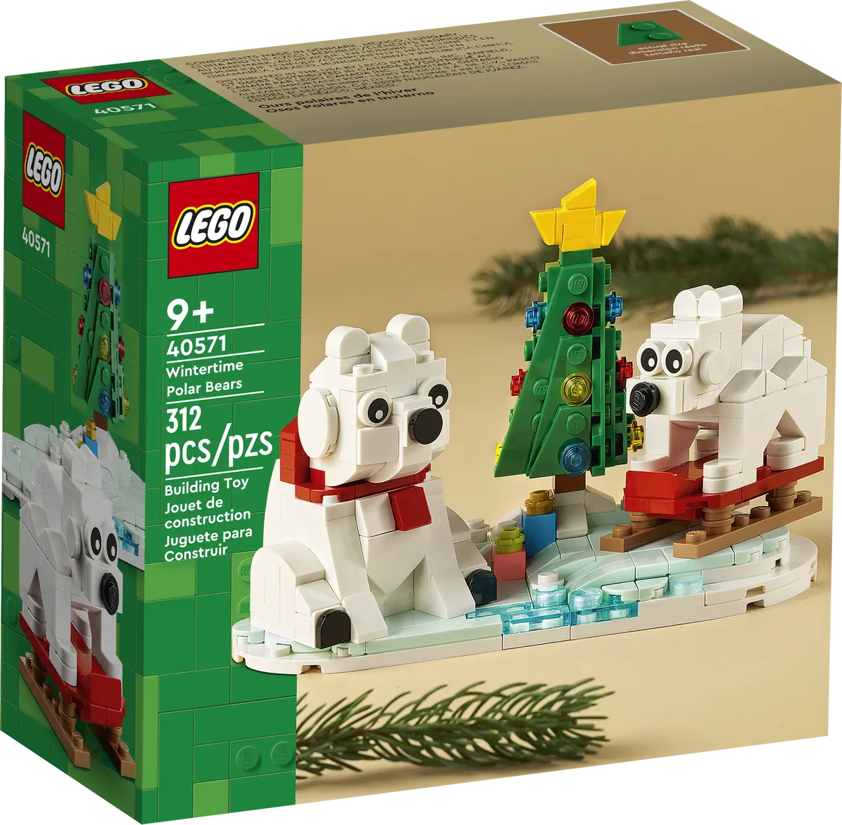 Lego Exclusives: Holiday Series - Wintertime Polar Bears (& Christmas Tree) Building Toy Set (40571) Low Stock 1