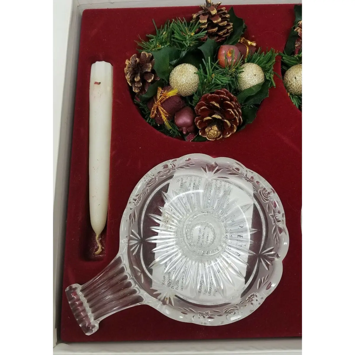 Oneida Crystal Southern Garden Set 2 Chambersticks Candles Sticks Floral Rings 1