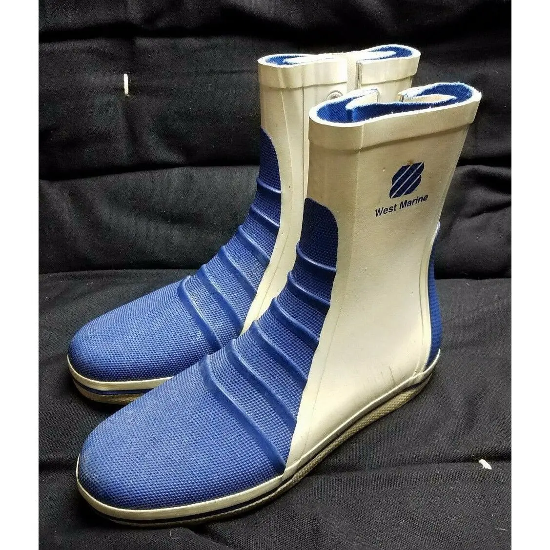West Marine G/5 Competition Dinghy Rubber Waterproof Boots Mens 7 Lace Up Blue 1