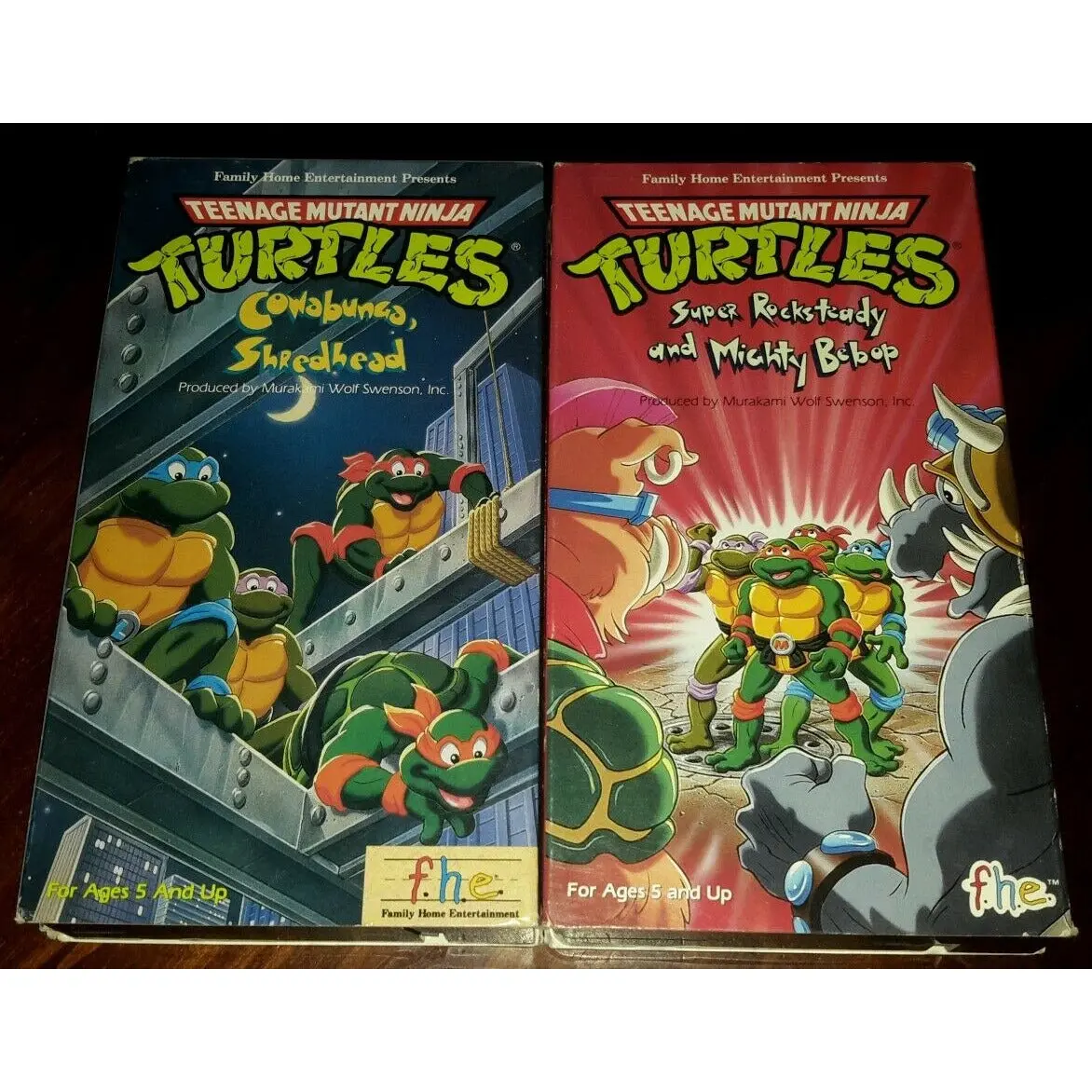 Lot Tmnt Teenage Mutant Ninja Turtles Cowabunga Shredhead Super Rocksteady Vhs 1