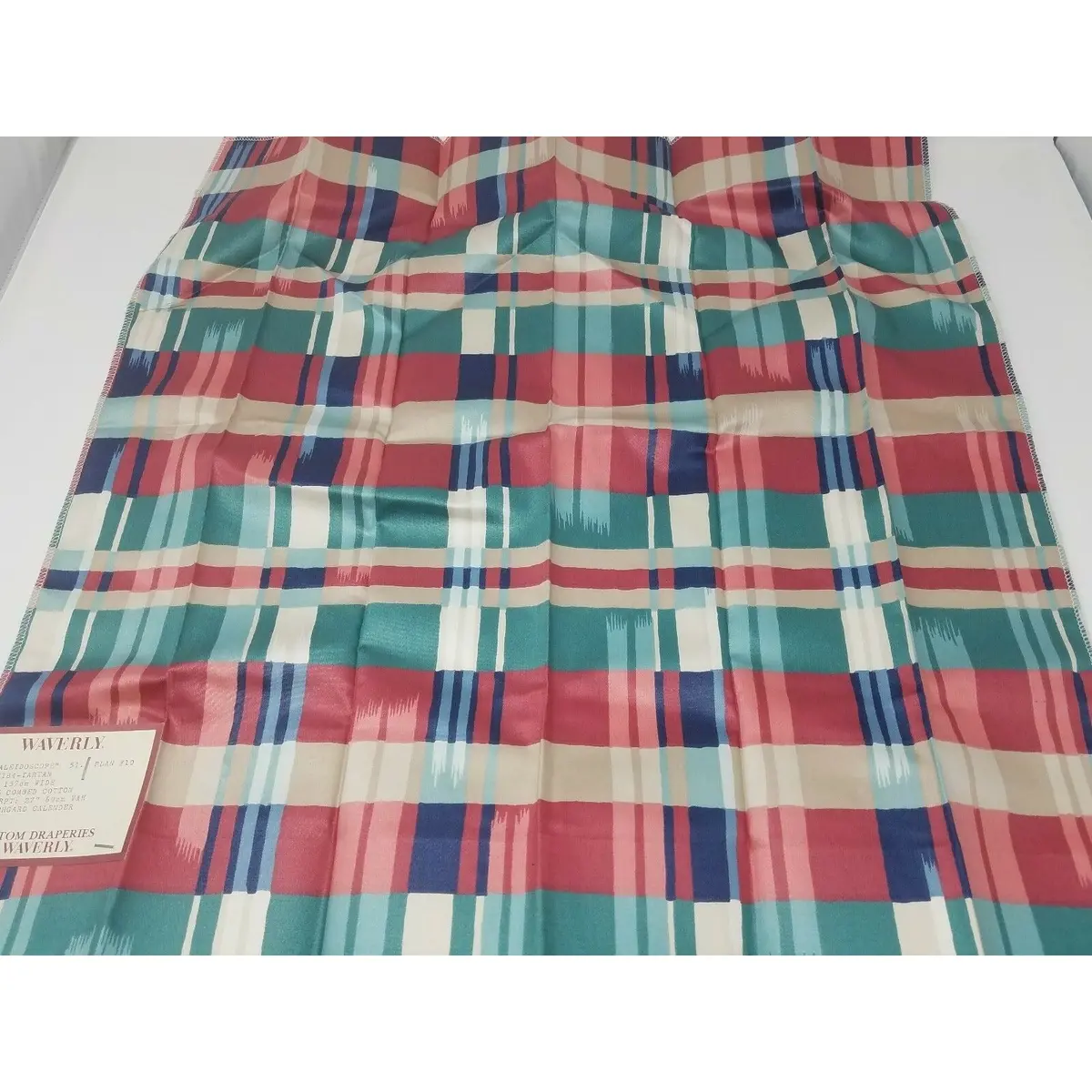 Waverly Kaleidoscope Tartan Arts & Crafts Cotton Scotchguard Fabric Material 1