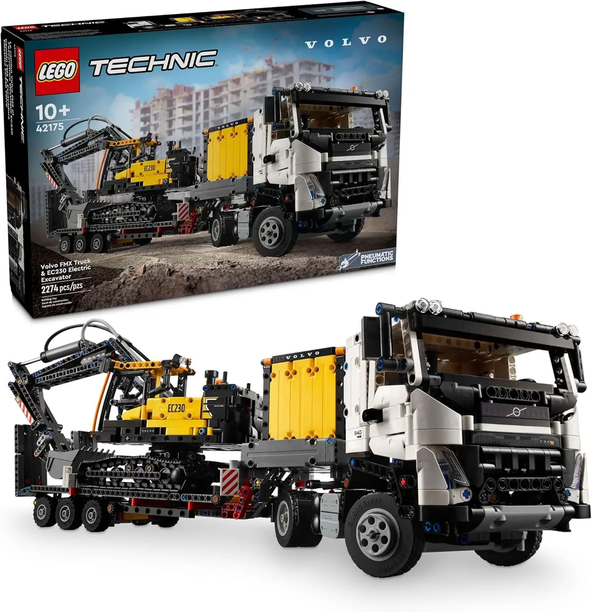 Lego Technic - Volvo Fmx Truck & Ec230 Electric Excavator Building Set (42175) Low Stock 1