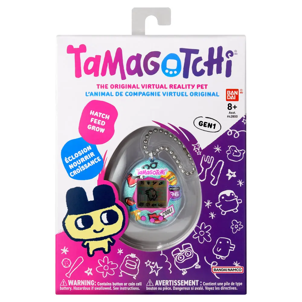 Bandai - The Original Tamagotchi (Gen 1) Denim Patches Portable Electronic Game (42954) Low Stock 1