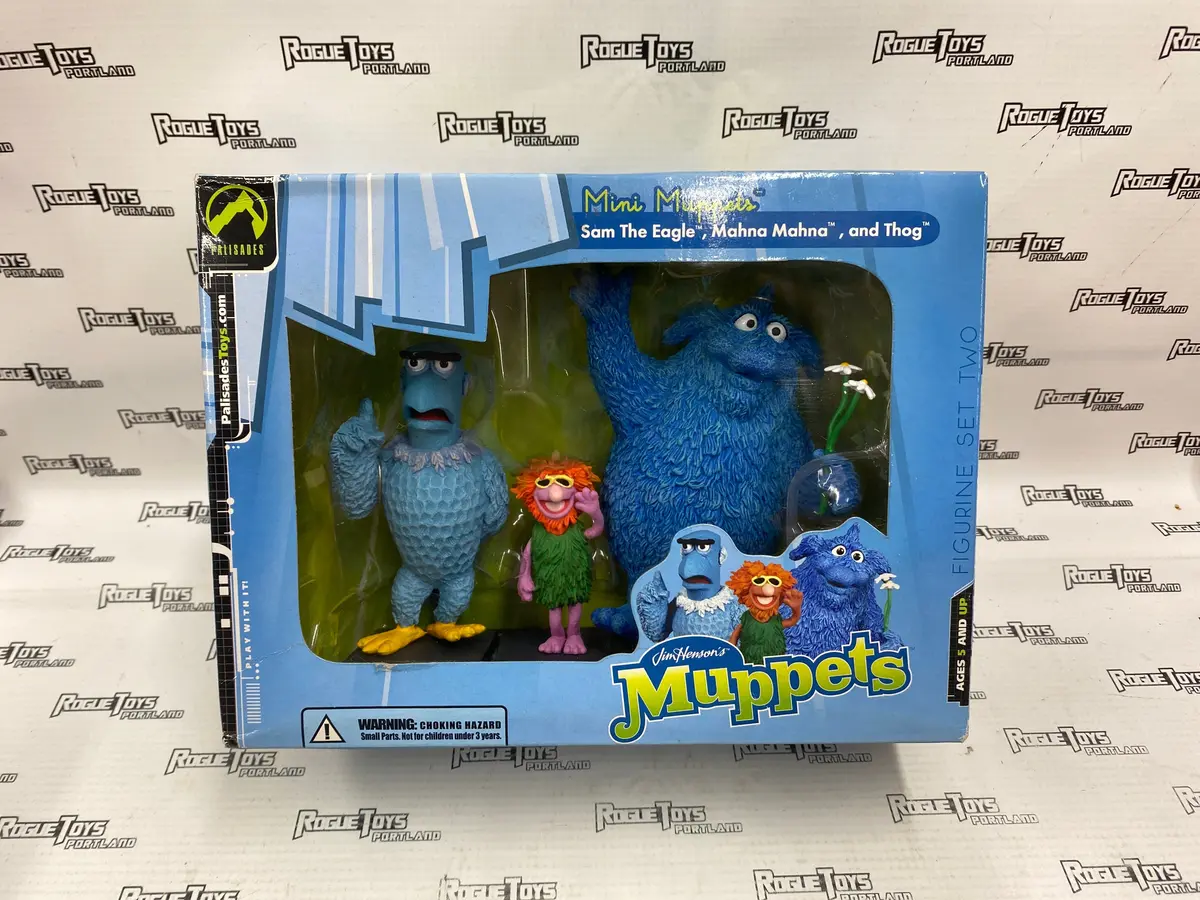 Palisades Muppets Mini Muppets Figurine Set Two Sam The Eagle, Mahna Mahna, And Thog 1