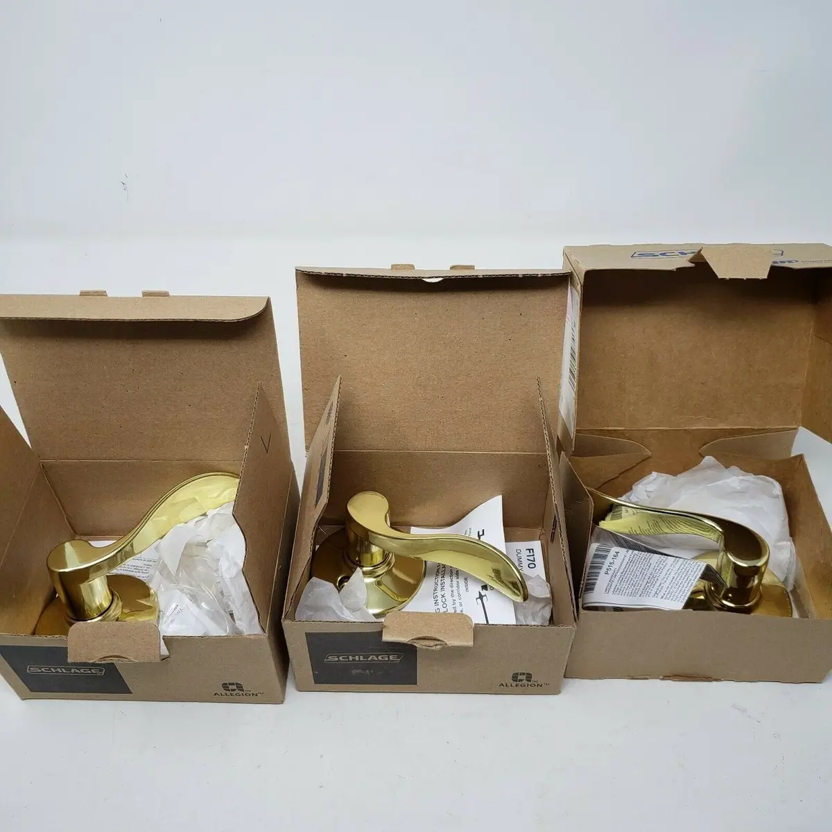 Schlage Single Dummy Trim F170 Acc 605 No Turn Lever Door Knob Right Hand Lot 3 1