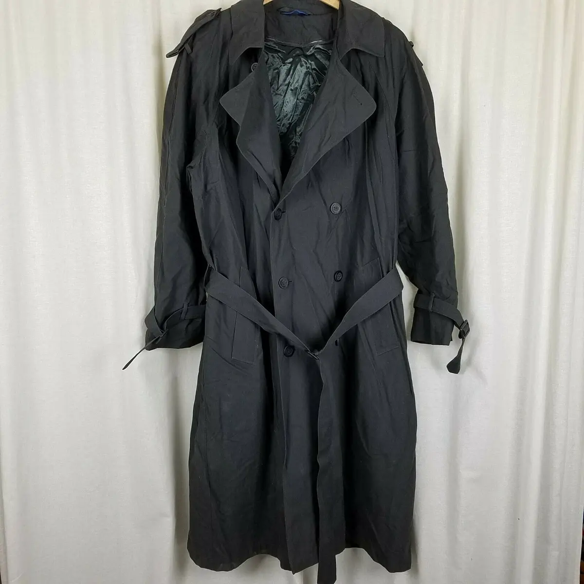 Towncraft Insulated Double Breasted Trench Coat Mens 40R Removable Lining Gray 1