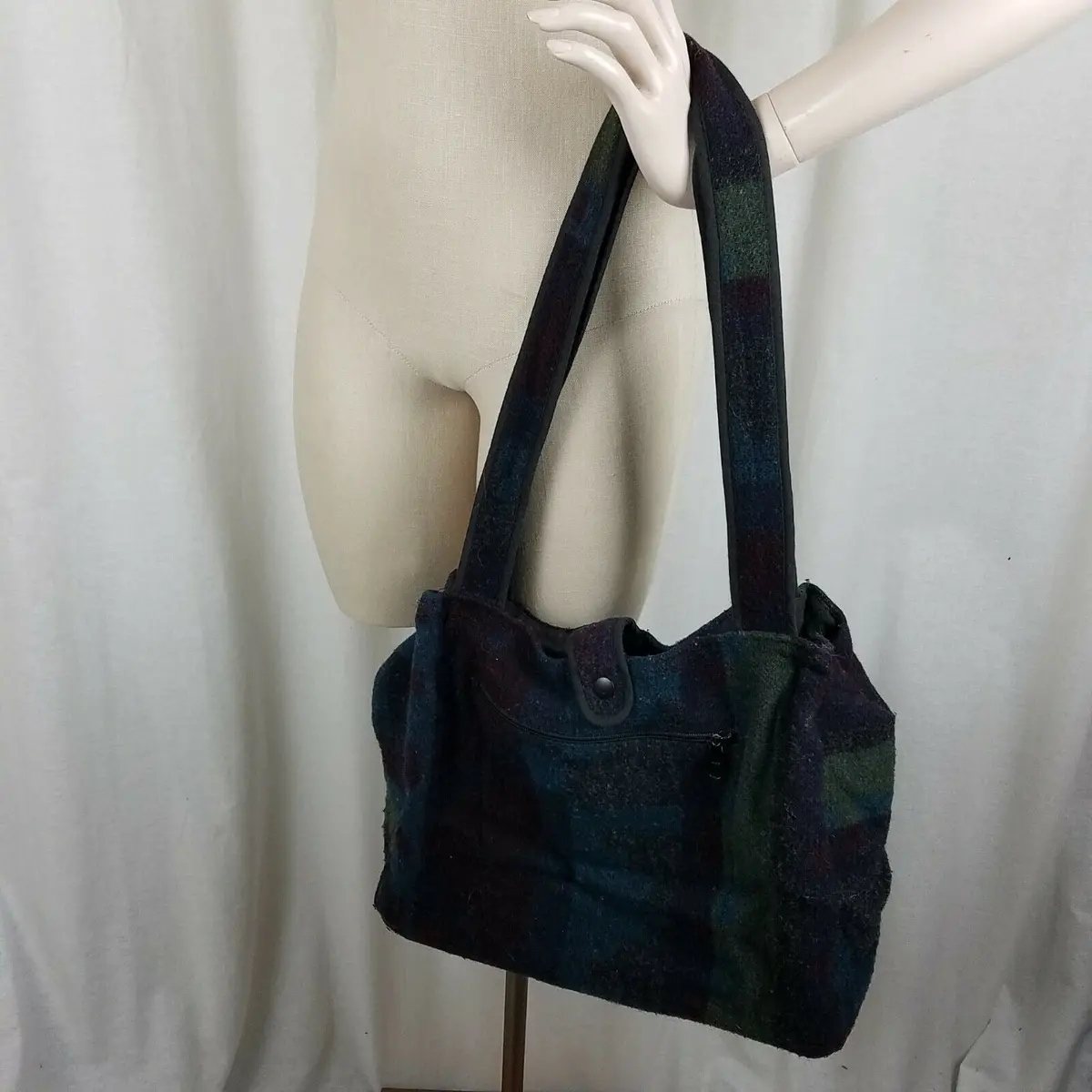 Johnson Woolen Mills Southwestern Wool Blanket Shoulder Tote Bag Purse Satchel 2