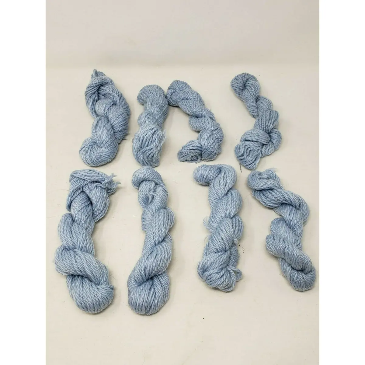 Fleece Artist Hand Dyed Spun Yarn 1 Oz Skeins Hanks Soft Wool Lot 8 Light Blue 1