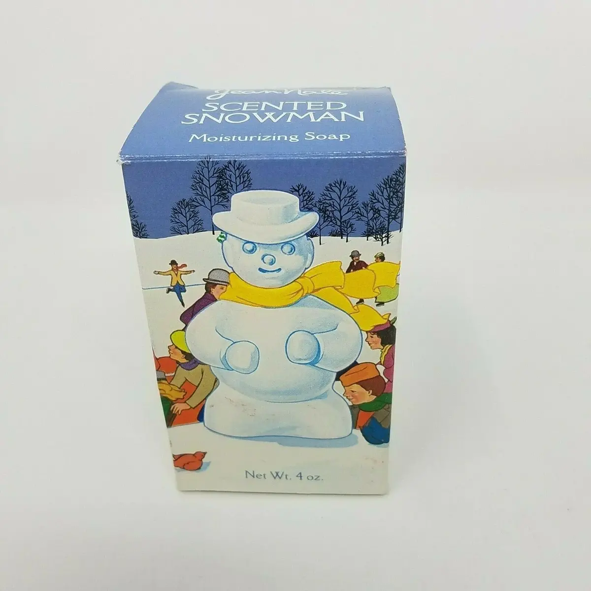 Vintage Jean Nate Scented Snowman Moisturizing Soap 4 Oz Holiday Winter Nos Rare 1