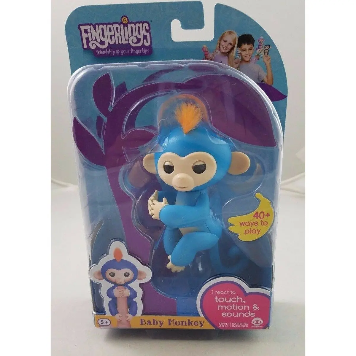 Fingerlings Baby Interactive Monkey Boris Blue 40 Sounds Finger Toy Authentic 1