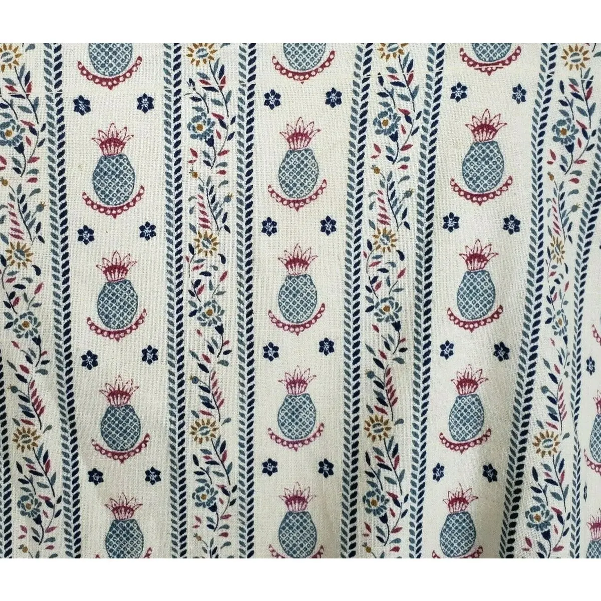 Vintage Primitive Colonial Pineapple Tab Top Curtains Panels Pair 41X63 Country 1