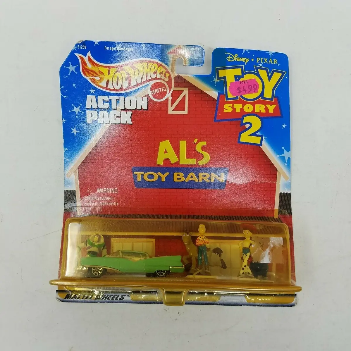Hot Wheels Toy Story Ii 2 Al's Toy Barn Action Pack Car Figures On Card Disney 1