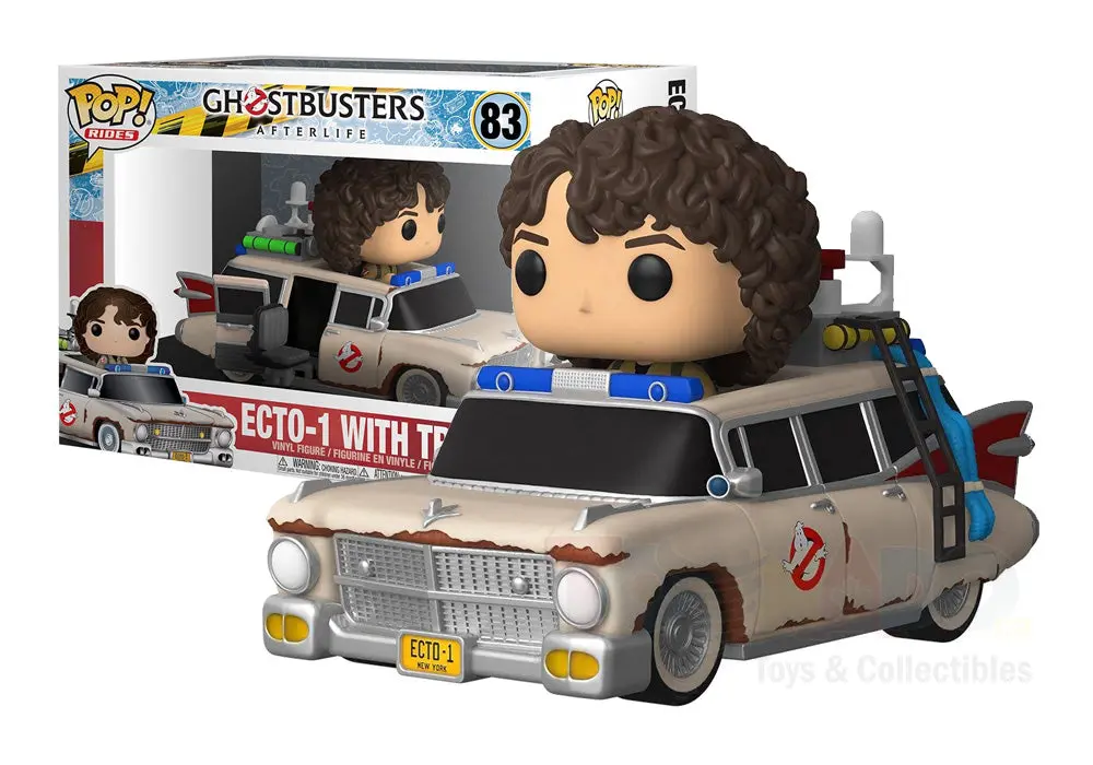 Funko Pop! Rides #83 - Ghostbusters Afterlife - Ecto-1 With Trevor Vinyl Figure (47679) Low Stock 1