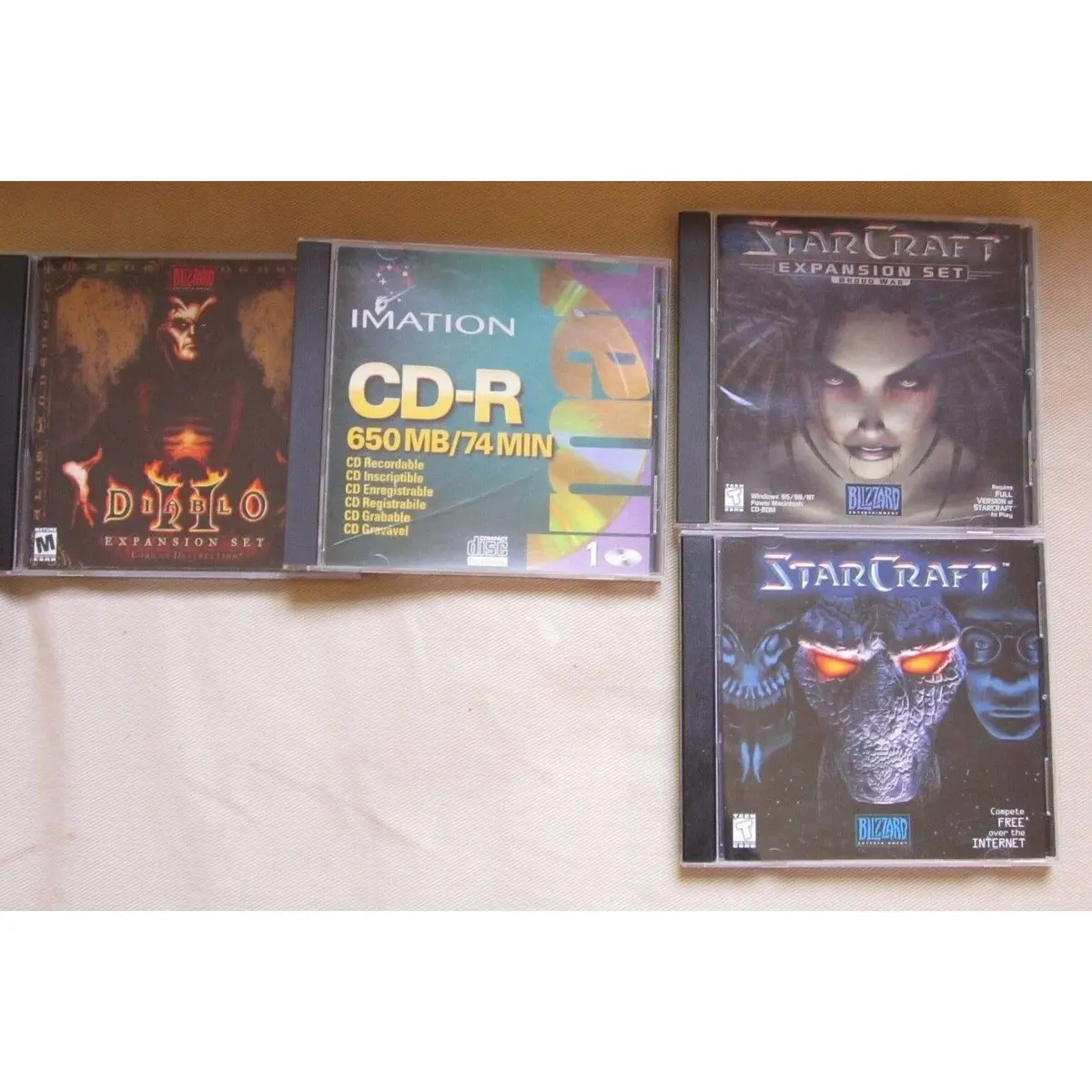Lot Of 4 Pc Games Diablo Ii Expansion Set Starcraft Expansion Set Computer Video 1