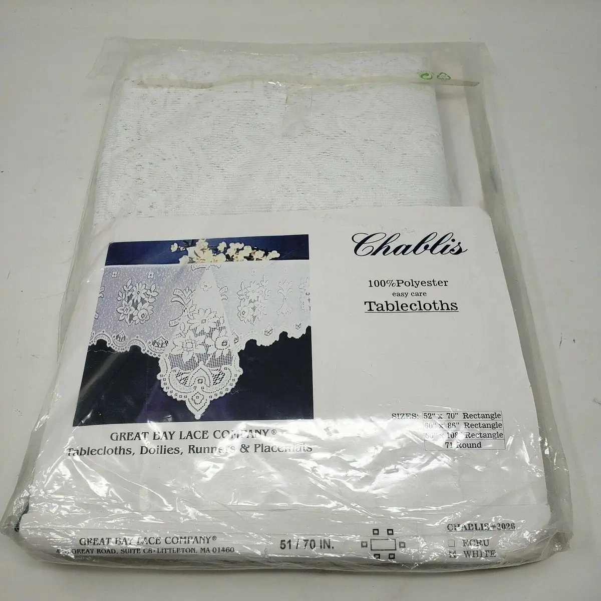 Chablis Great Bay Lace Company Floral Rectangle Tablecloth 52 X 70 Liechtenstein 1
