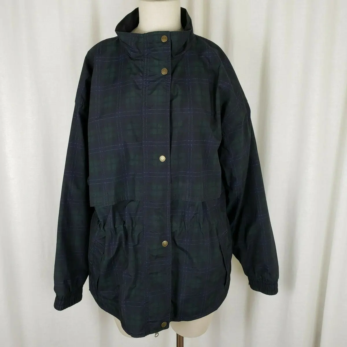 Vintage 80S Sun Mountain Tartan Scotch Plaid Rain Windbreaker Jacket Womens L 1