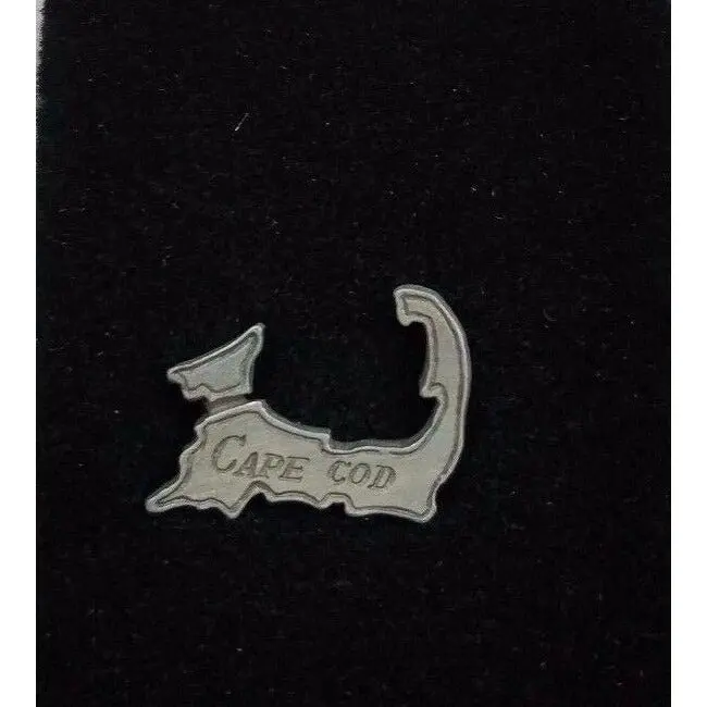 Cape Cod Pewter Tie Bar Tack Clip Pin Clasp With Chain Usa Mass Souvenir Jewelry 1