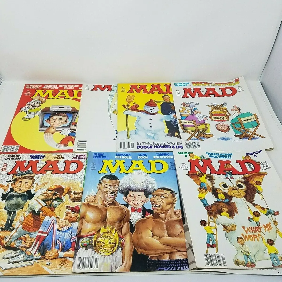 Mad Magazine Lot 1990 7 Pieces / Magazines Vintage Good 292-298 Lot 1990'S 90S 1