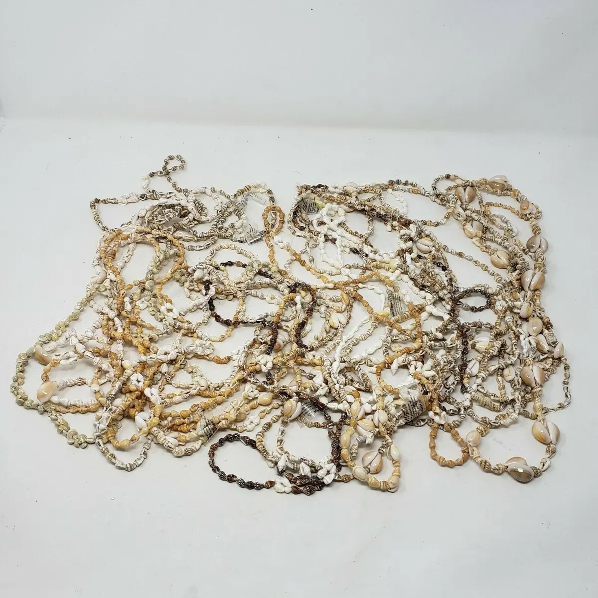 Cowrie Sea Shell Necklaces Coachella Leis Puka Beads Strand Boho Hawaiian Lot 25 1