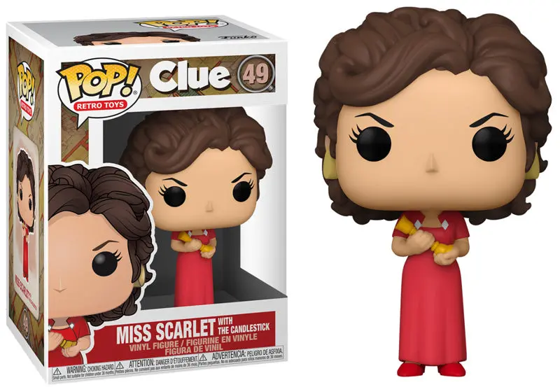 Funko Pop! Retro Toys #49 - Clue - Miss Scarlet (With The Candlestick) Vinyl Figure 1