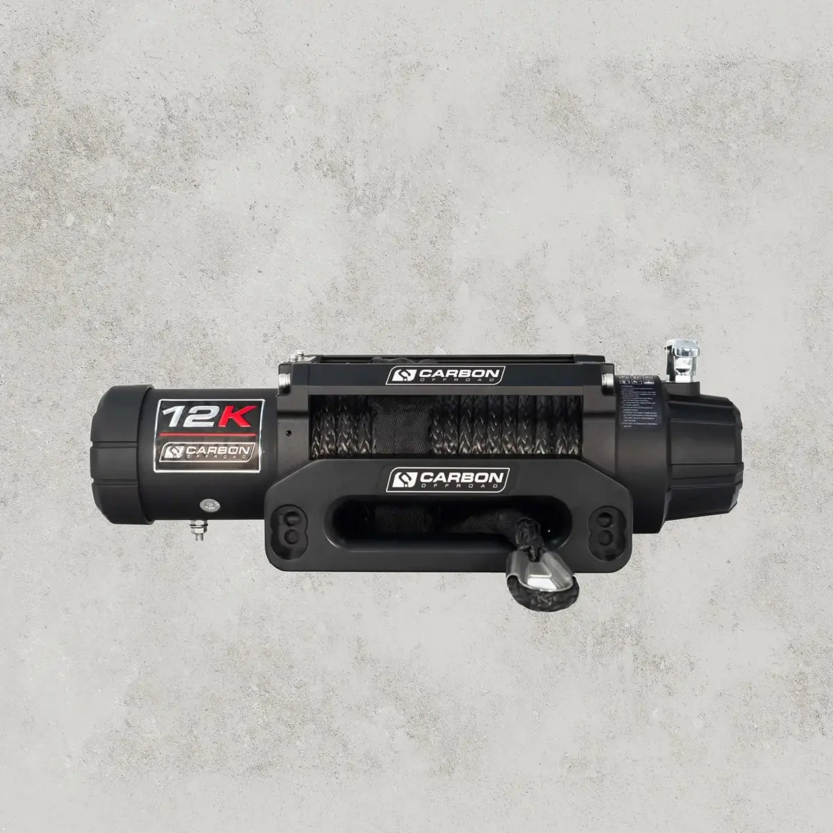 Carbon 12K 12000Lb Electric Winch With Black Rope & Hook Ver. 3 1